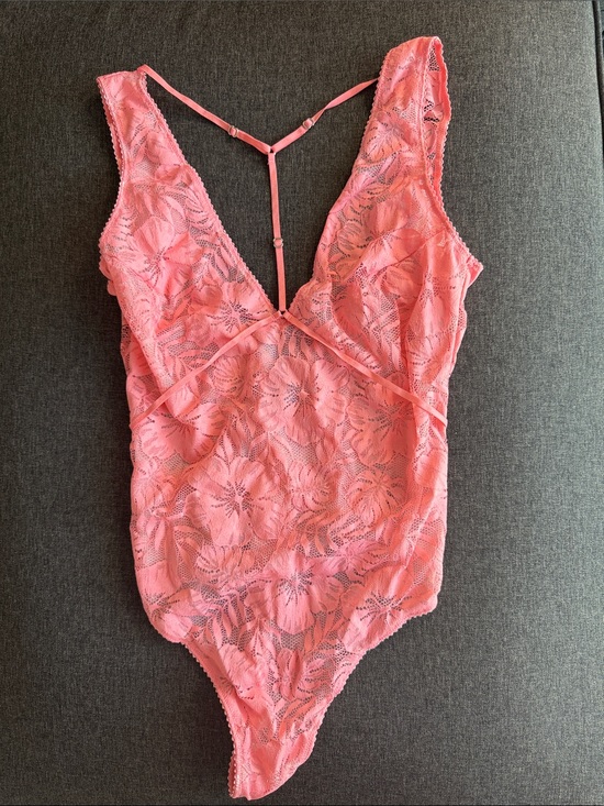 Victoria's Secret Other - Victoria’s Secret Coral/Pink Lace Bodysuit Teddy